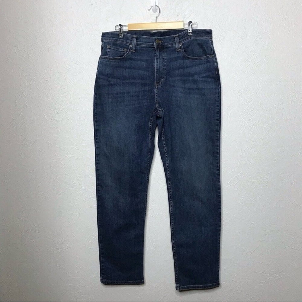 L. L. Bean Mens BeanFlex Natural Fit Straight Leg Denim Dark Wash Jeans Sz 36x32